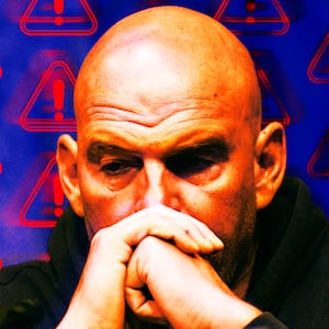 A photo illustration of John Fetterman.