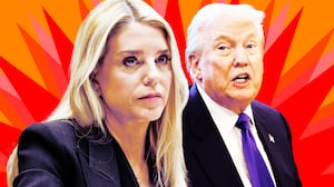 A photo illustration of Pam Bondi and Donald Trump.