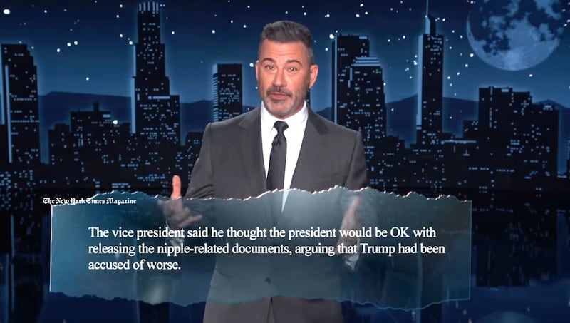 Jimmy Kimmel Live!, Jimmy Kimmel quoting from the NYT Magazine