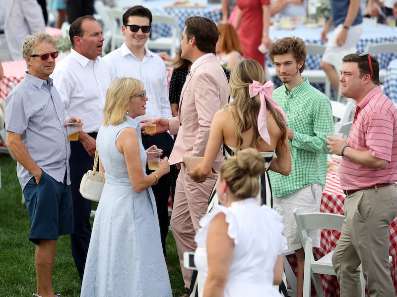 William Paul (far right) was seen with parents Rand and Kelley Paul at the 2023 Congressional Picnic.