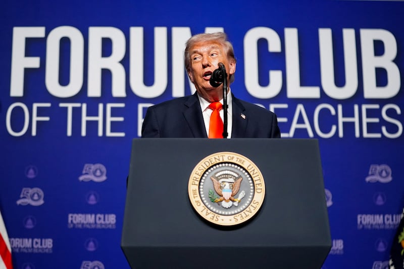 Donald Trump found time to speak at a local forum in West Palm Beach on May 1.