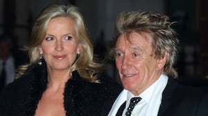 Sir Rod Stewart and wife Penny Lancaster attend a reception and awards ceremony at the Royal Academy of Arts on October 11, 2016, in London, England.