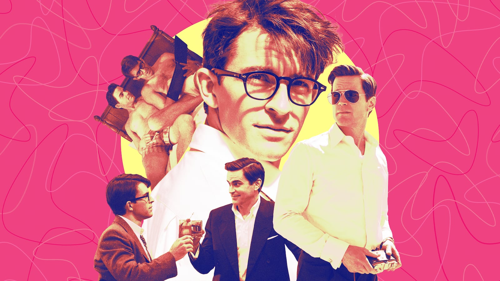 A photo illustration of Jonathan Bailey and Matt Bomer in Fellow Travelers.