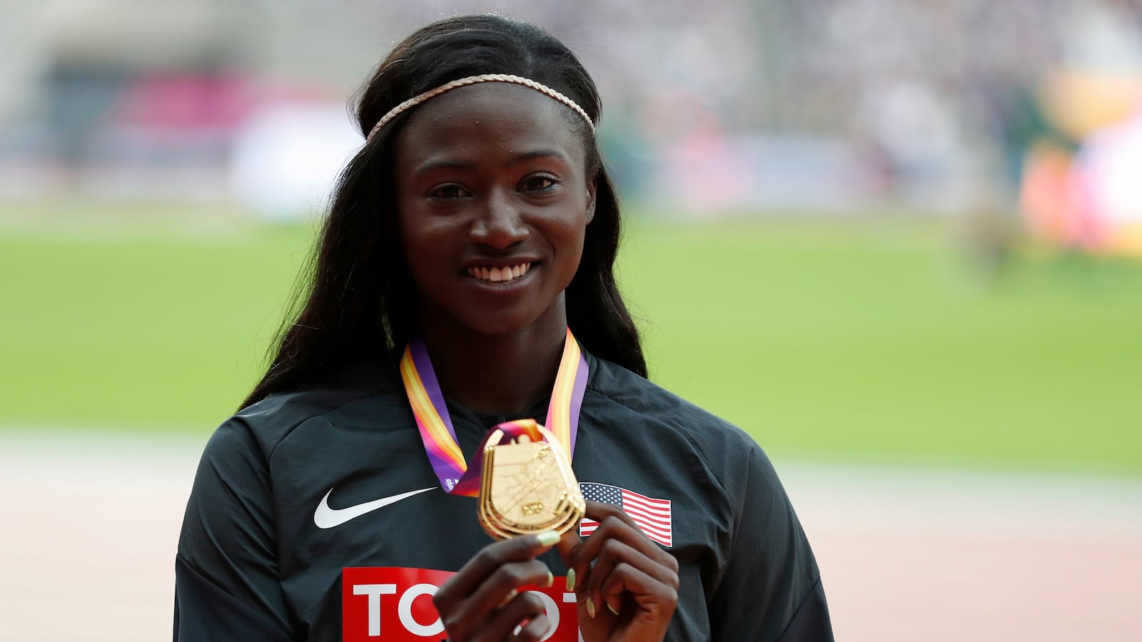 A picture of Tori Bowie of the U.S. poses with her gold medal. Before Olympic star Tori Bowie tragically died mid-childbirth at only 32 years old, the three-time track and field medalist’s mental health struggles raised serious red flags.