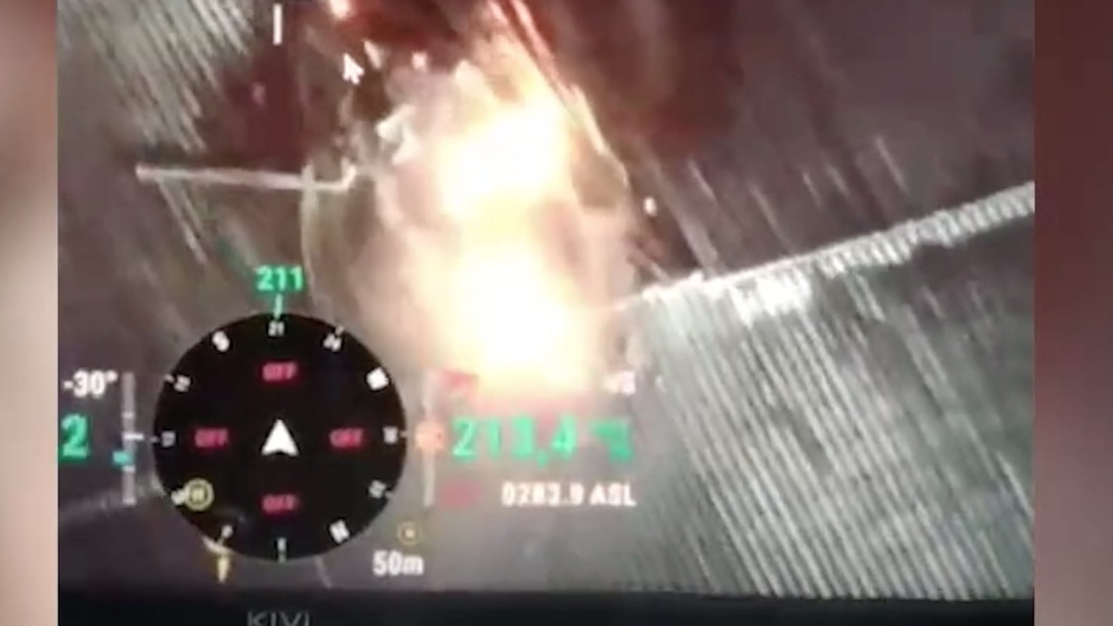 Screengrab from video showing the drone attack on Chernobyl released by Ukrainian government.