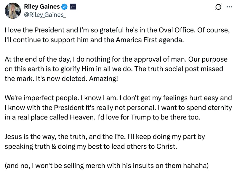 Riley Gaines X post