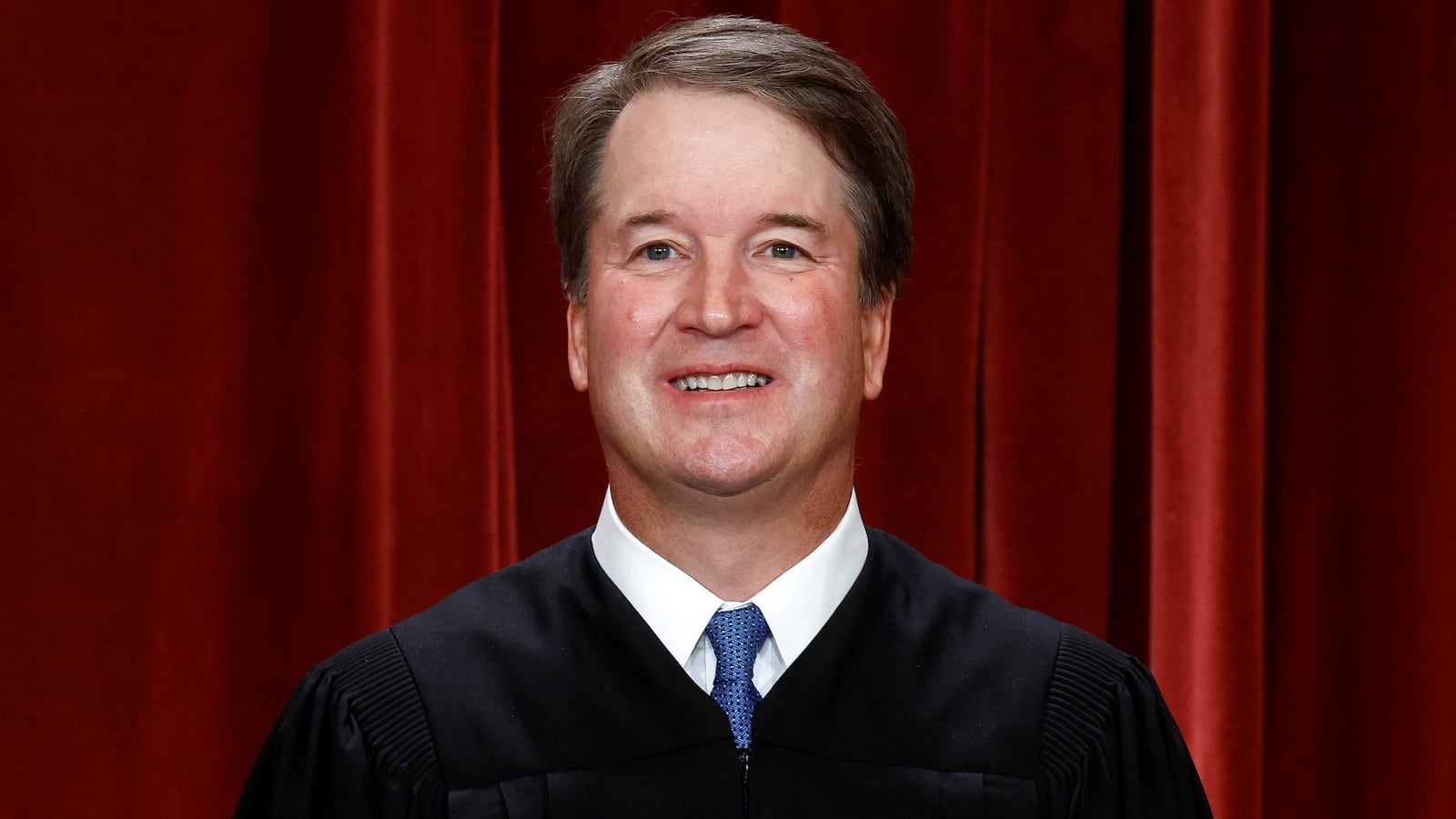U.S. Supreme Court Associate Justice Brett M. Kavanaugh poses during a group portrait at the Supreme Court in Washington.