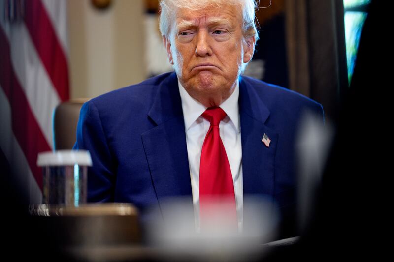 Donald Trump makes a sad face