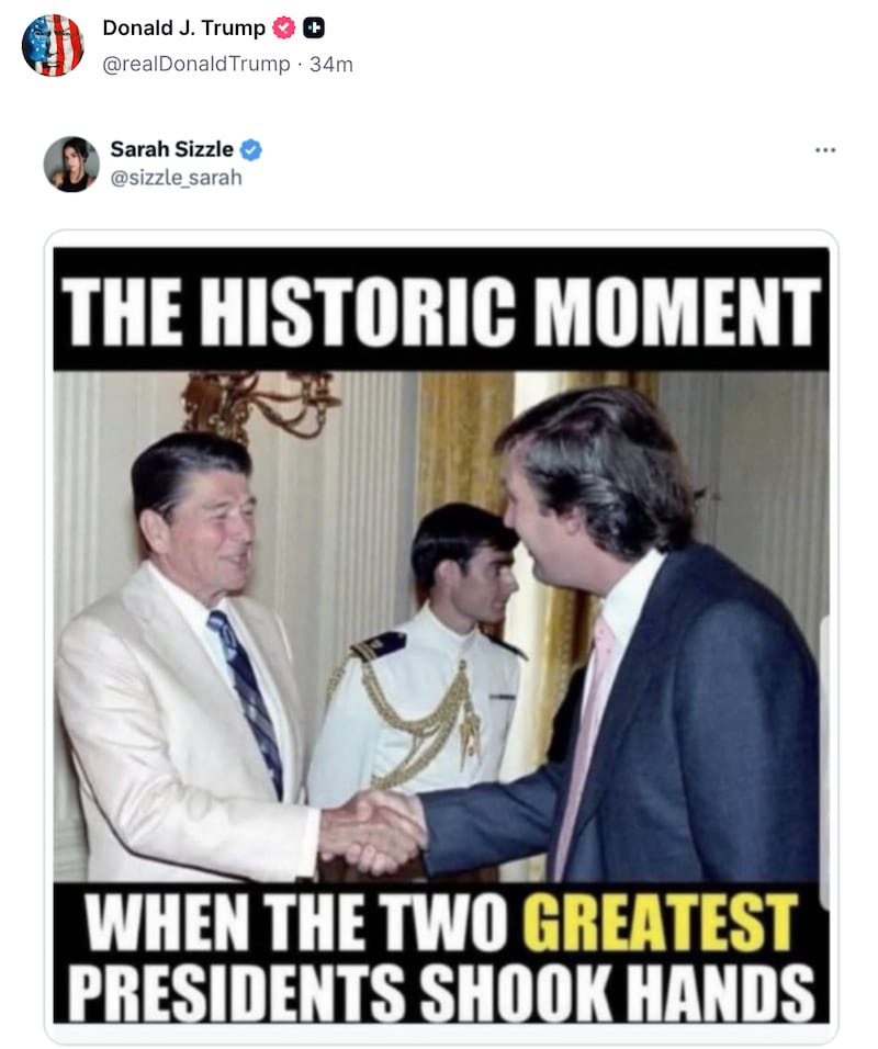 Donald Trump's Truth Social post.