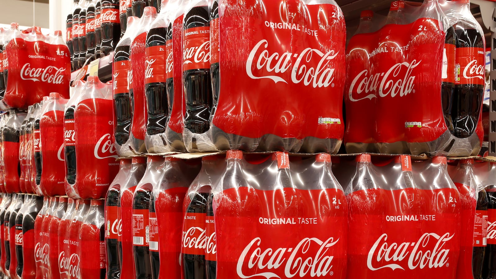 Bottles of Coca-Cola are displayed at a supermarket of Swiss retailer Denner in Glattbrugg, Switzerland, June 26, 2020.