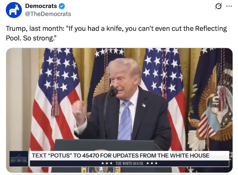 The Democrats mock Donald Trump with his own words.