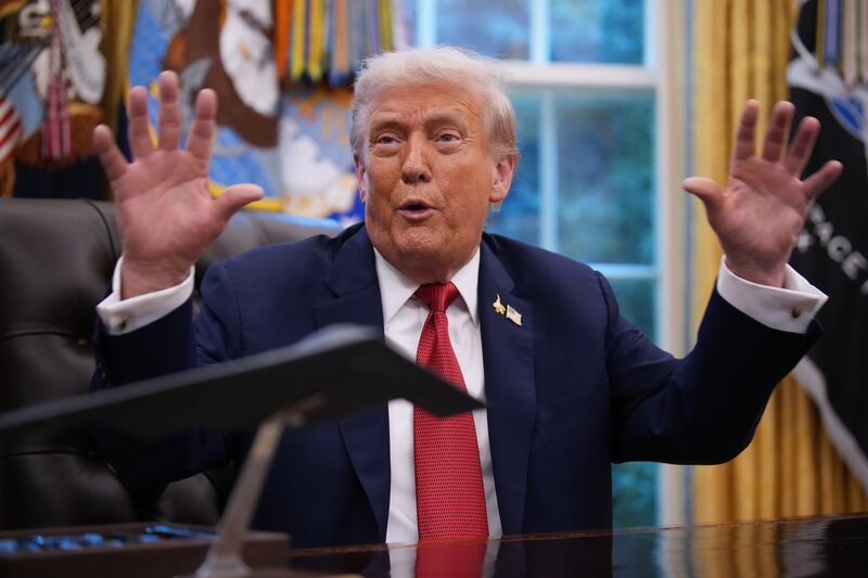 President Donald Trump speaks in the Oval Office of the White House on September 25, 2025 in Washington, DC.