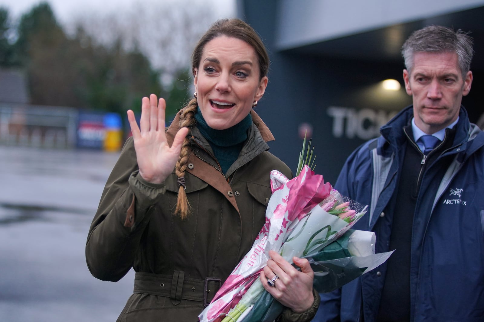 Kate Middleton wore her hair in a braid as she left Wakefield Trinity Rugby League club on January 27, 2026.