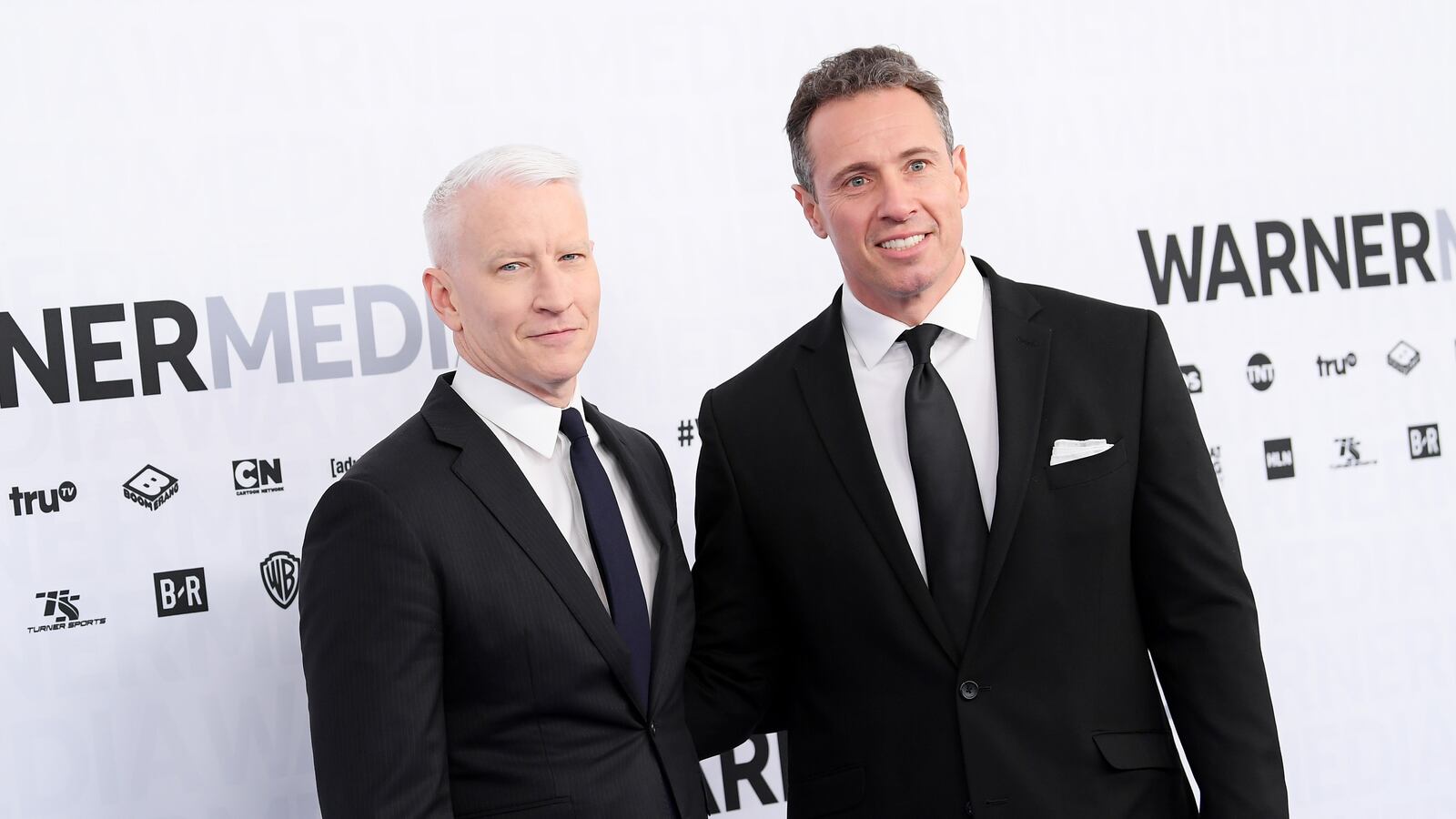 Anderson Cooper and Chris Cuomo arrive at an event at Madison Square Garden in 2019.