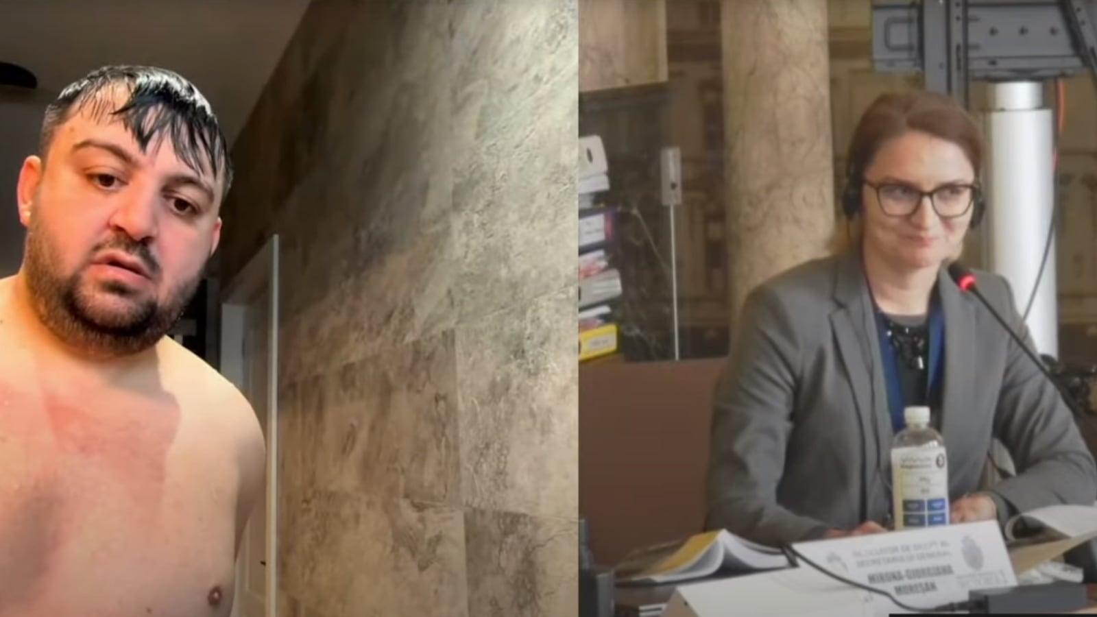 Alberto-Iosif Caraian appears naked at a council meeting in Romania.