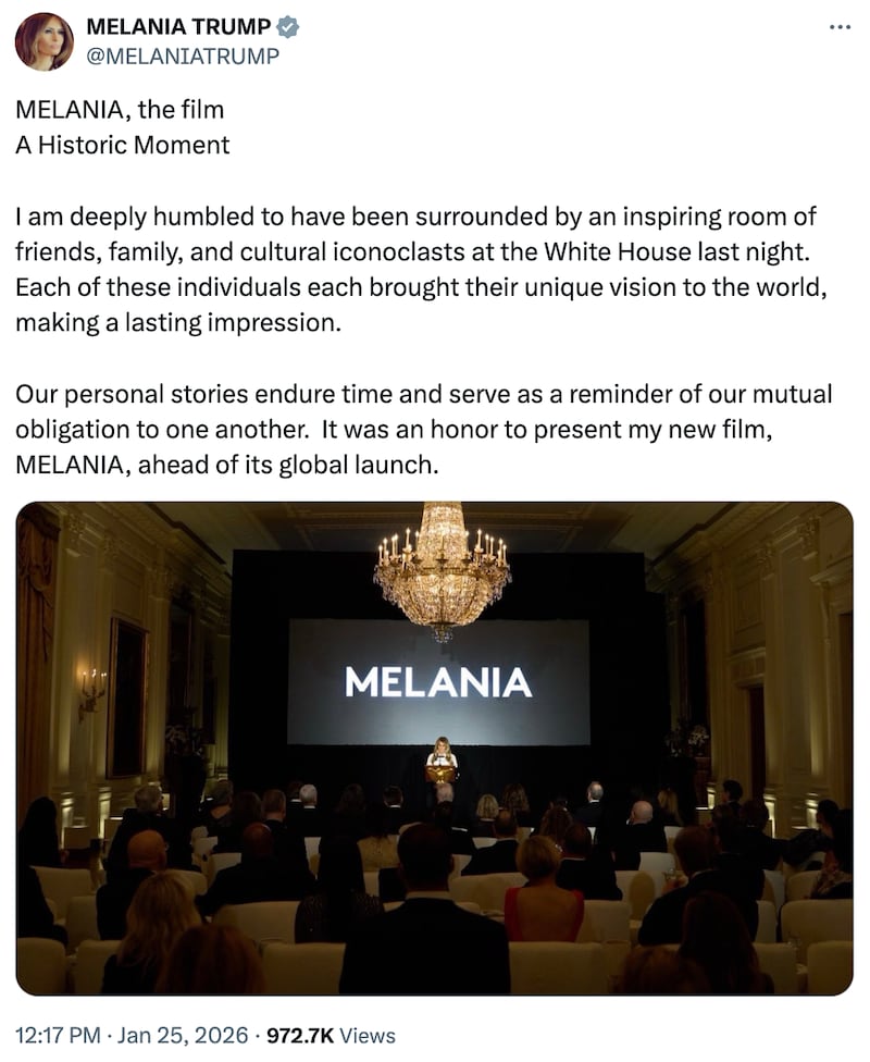 Melania Trump on X