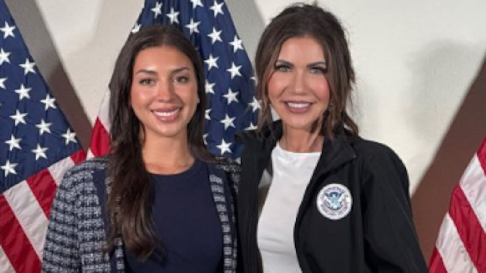 Julia Varvaro posed for a photo alongside ousted Homeland Security Secretary Kristi Noem.