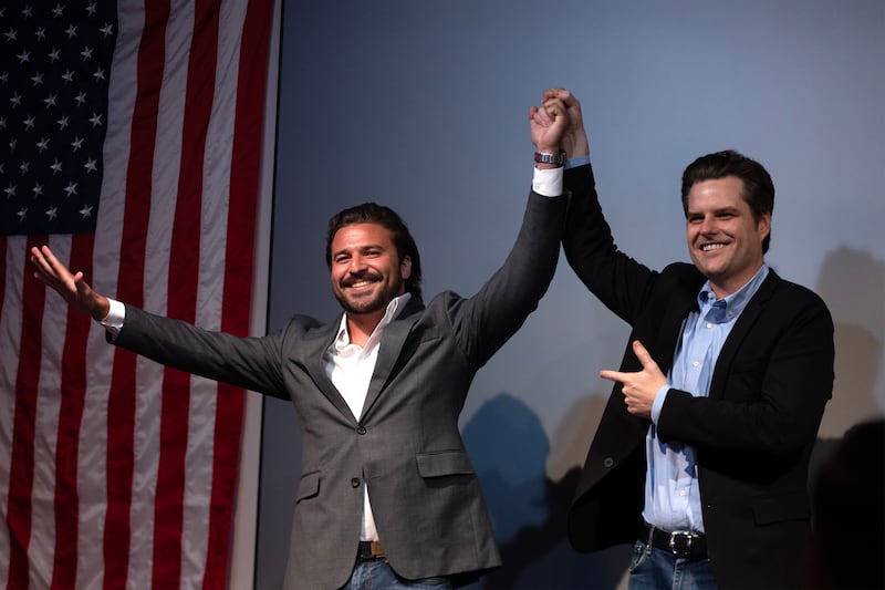 Brandon Herrara campaigned with then-Rep. Matt Gaetz when he ran against Gonzales in 2024, which went to a runoff.