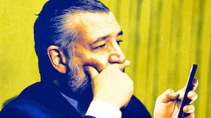 Ted Cruz with his phone