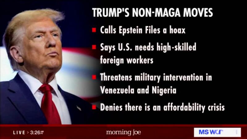 Morning Joe highlighted the president's growing number of 