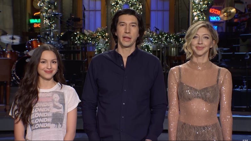 Olivia Rodrigo, Adam Driver, and Heidi Gardner on "SNL"
