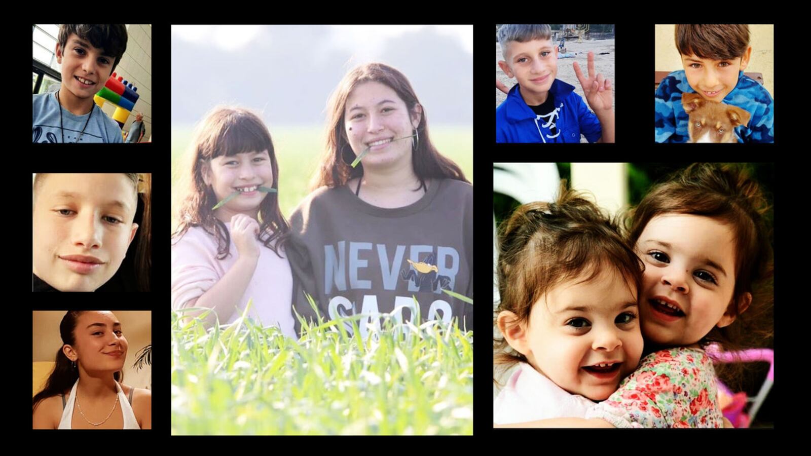 A collage of the 9 children to be released by Hamas