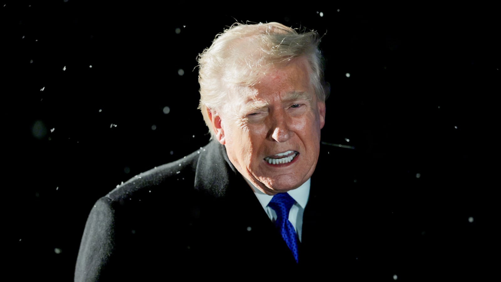 President Donald Trump speaks to reporters before boarding Marine One on the South Lawn of the White House on February 06, 2026 in Washington, DC.