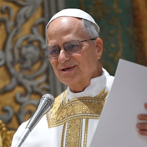 VATICAN CITY, VATICAN - MAY 09: (EDITOR NOTE: STRICTLY EDITORIAL USE ONLY - NO MERCHANDISING). American Cardinal Robert Francis Prevost presides over his first Holy Mass  as Pope Leo XIV with cardinals in the Sistine Chapel at the conclusion of the Conclave on May 09, 2025 in  Vatican City, Vatican. White smoke was seen over the Vatican early yesterday evening as the Conclave elected the American Cardinal Robert Francis Prevost as the 267th Pontiff. The moderate from Chicago and a close friend of Pope Francis will be known as Pope Leo XIV. (Photo by Simone Risoluti - Vatican Media via Vatican Pool/Getty Images)