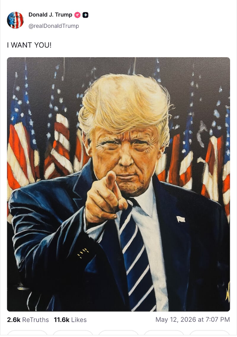 Trump glamorized himself as Uncle Sam.