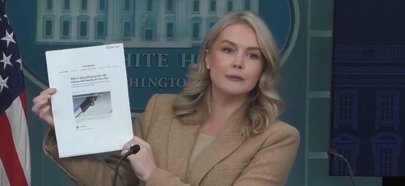 Leavitt, 28, furiously lashed out over reports that Trump has scaled back his schedule.