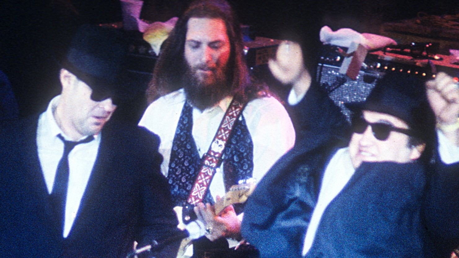 Blues Brothers (Duck Dunn, Dan Aykroyd, Steve Cropper, John Belushi and Matt Murphy) perform.