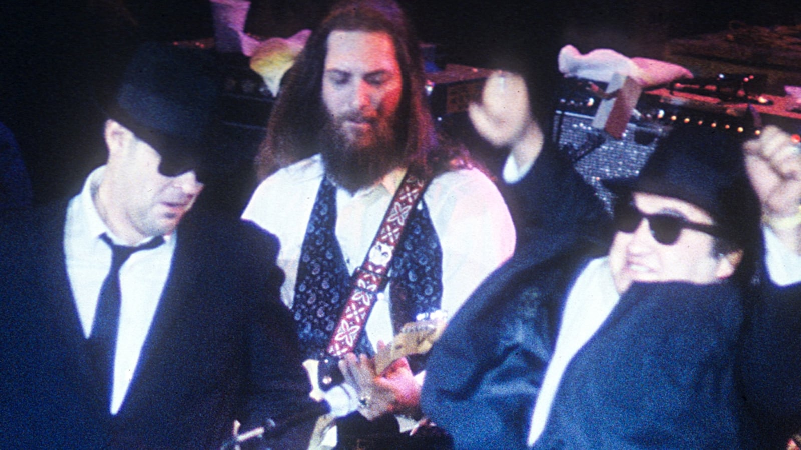 Blues Brothers (Duck Dunn, Dan Aykroyd, Steve Cropper, John Belushi and Matt Murphy) perform.