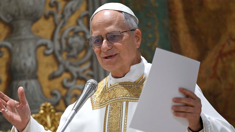 VATICAN CITY, VATICAN - MAY 09: (EDITOR NOTE: STRICTLY EDITORIAL USE ONLY - NO MERCHANDISING). American Cardinal Robert Francis Prevost presides over his first Holy Mass  as Pope Leo XIV with cardinals in the Sistine Chapel at the conclusion of the Conclave on May 09, 2025 in  Vatican City, Vatican. White smoke was seen over the Vatican early yesterday evening as the Conclave elected the American Cardinal Robert Francis Prevost as the 267th Pontiff. The moderate from Chicago and a close friend of Pope Francis will be known as Pope Leo XIV. (Photo by Simone Risoluti - Vatican Media via Vatican Pool/Getty Images)