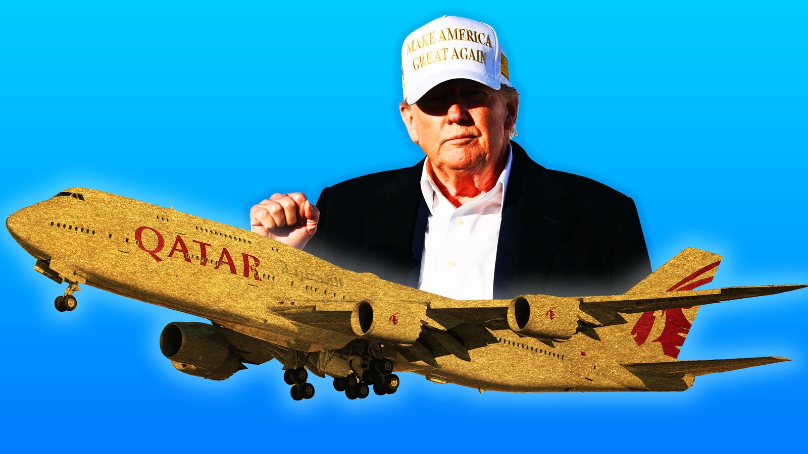 Trump, Qatar plane photo illustration