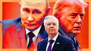 Vladimir Putin, Donald Trump and Lindsey Graham