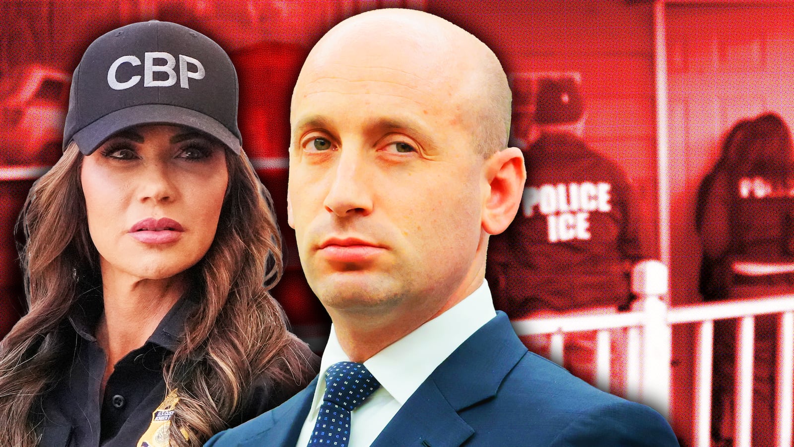 Kristi Noem, Stephen Miller photo illustration
