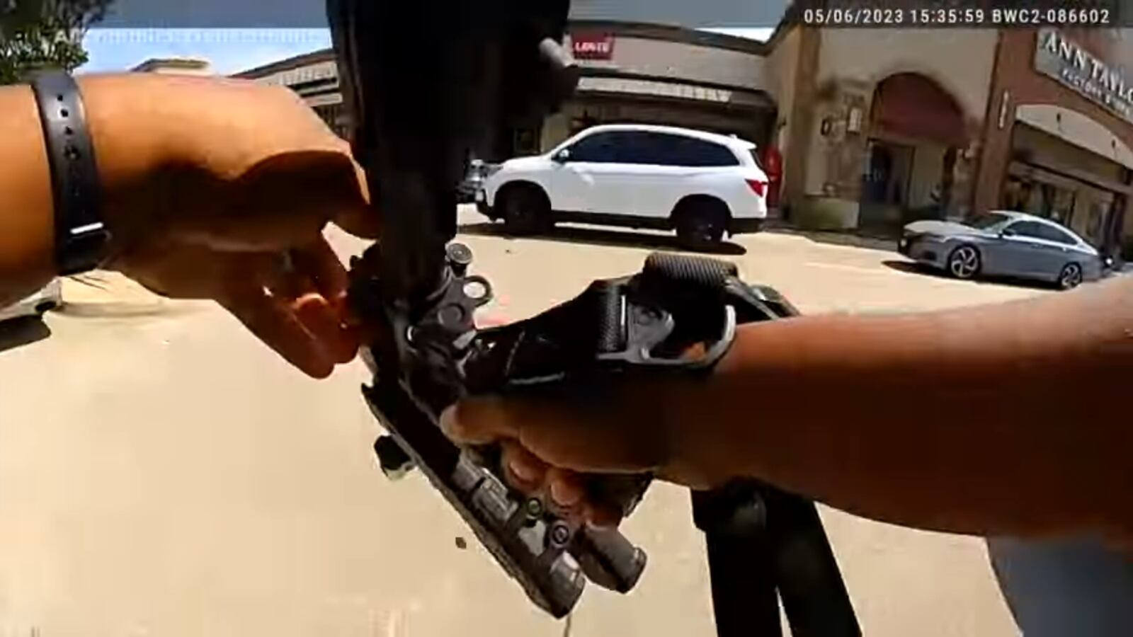 Allen, Texas mall shooter Mauricio Garcia is shot by a cop in new bodycam footage.