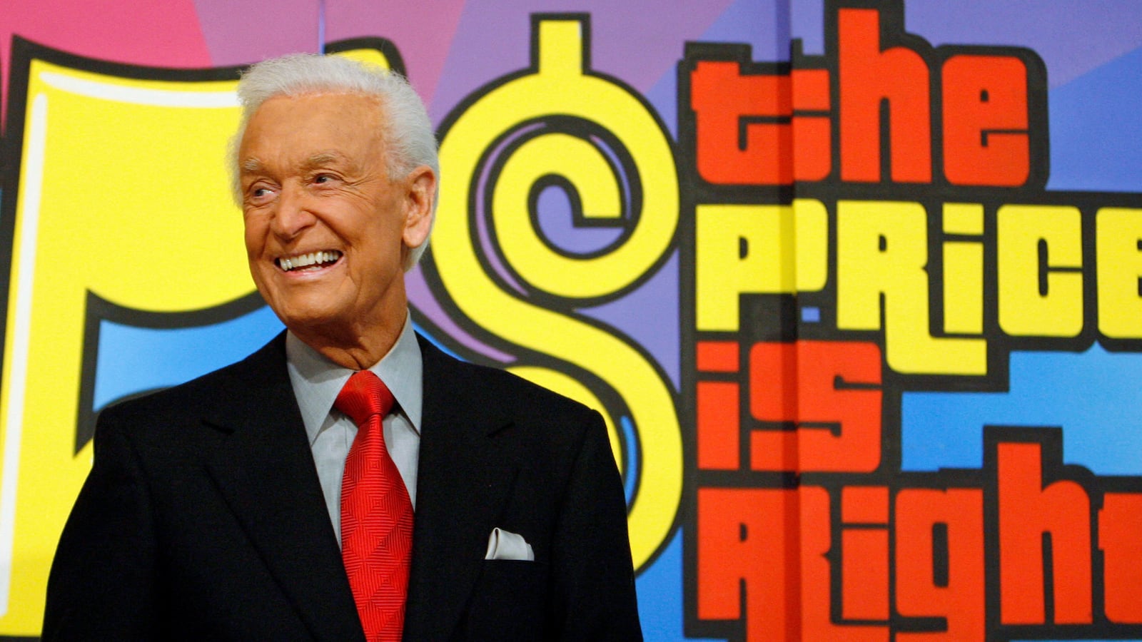 Bob Barker smiles near his birthday cake at CBS Studios in Los Angeles.