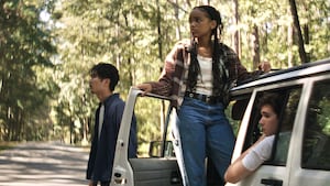 Phinehas Yoon, Akira Jackson, and Noah Toth in It Ends.