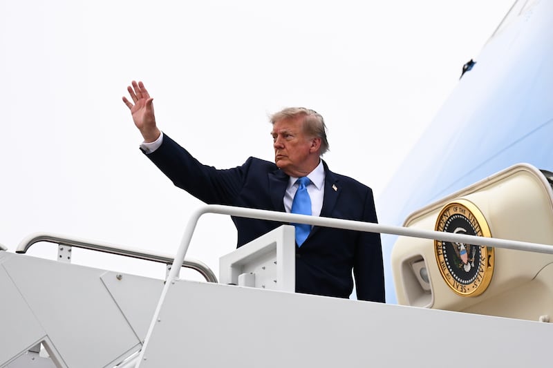 The White House blocked Politico from traveling on Air Force One as part of the press pool on Monday as Trump, pictured October 3, traveled to Nebraska on October 5.