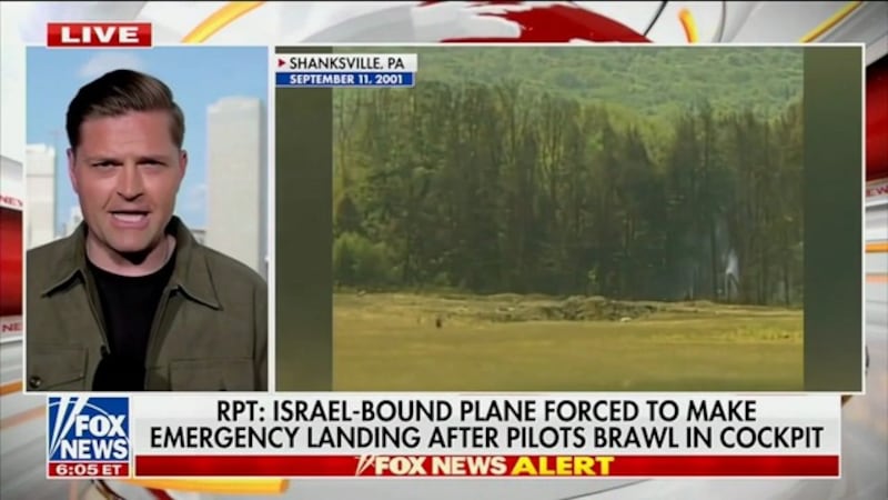 The image of the United 93 crash site showed by Fox & Friends.