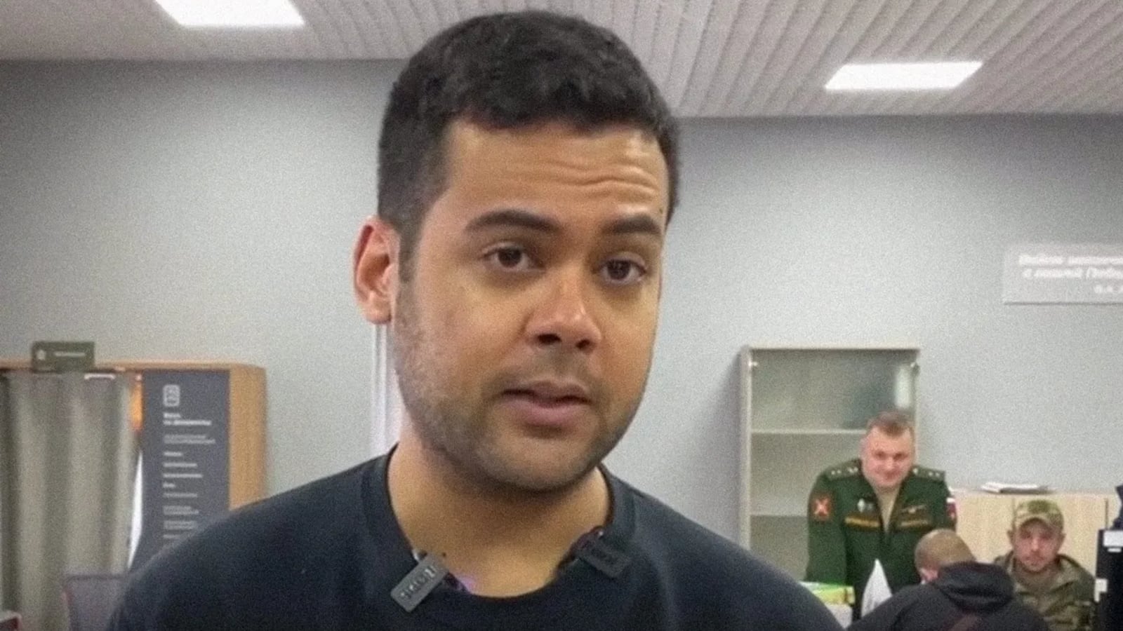 An American man identified as “Wil” is seen in a Russian propaganda video.