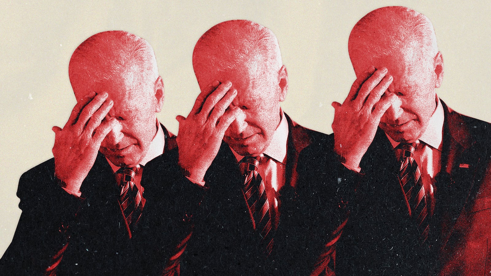 An illustration including US President Joe Biden