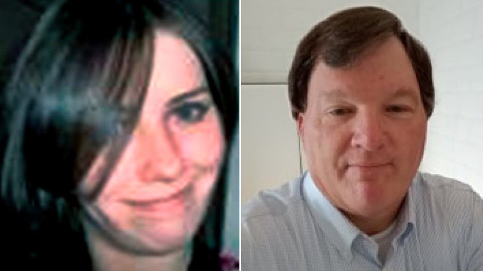 A picture of Maureen Brainard-Barnes next to a picture of Rex Heuermann, who has been charged in connection to the Gilgo Beach murders in Long Island.