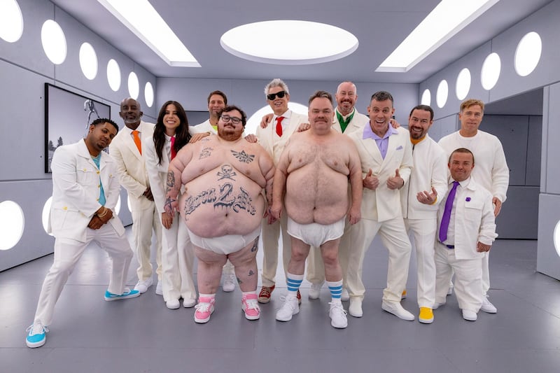 Jason 'Wee Man' Acuña, Dave England, Johnny Knoxville, Ehren McGhehey, Chris Pontius, Steve-O, Preston Lacy, Rachel Wolfson, Sean McInerney, Davon Wilson, Compston Wilson, and Zach Holmes in Jackass: Best and Last