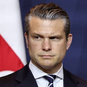 U.S. Secretary of Defense Pete Hegseth and U.S. President Donald Trump attend the "Shield of the Americas" Summit in Miami, Florida, U.S., March 7, 2026.