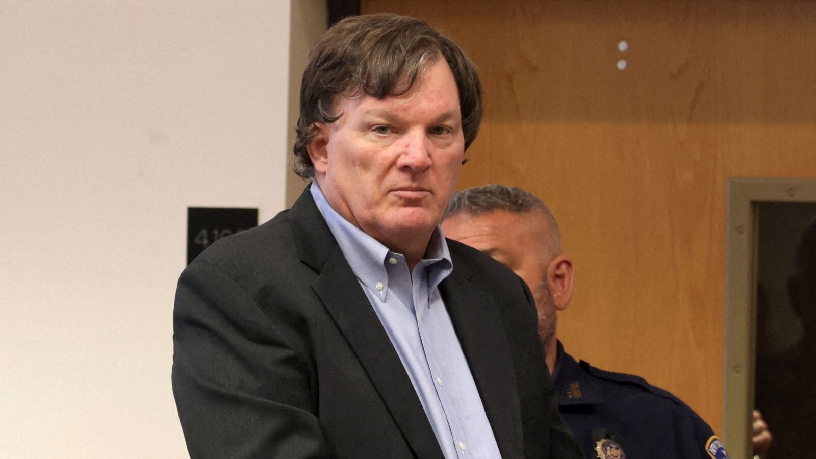 Accused Long Island serial killer Rex A. Heuermann appears during a hearing in Suffolk County Superior Court