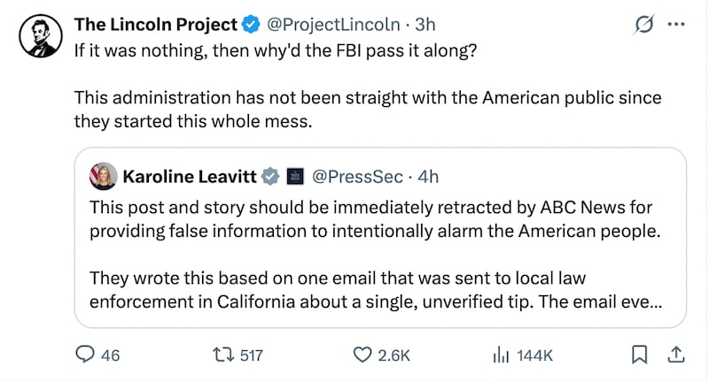 Lincoln Project tweet