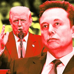 A photo illustration of Elon Musk and Donald Trump.
