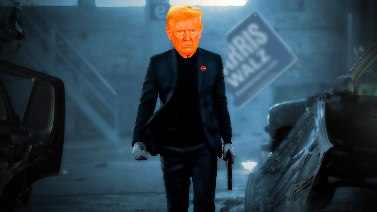 Donald Trump, John Wick illustration